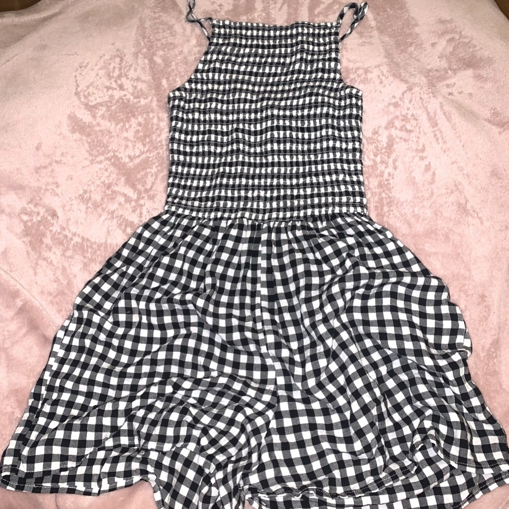 Gingham print romper